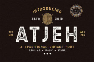 Atjeh Family: A Vintage Display Typeface for Editorial Design